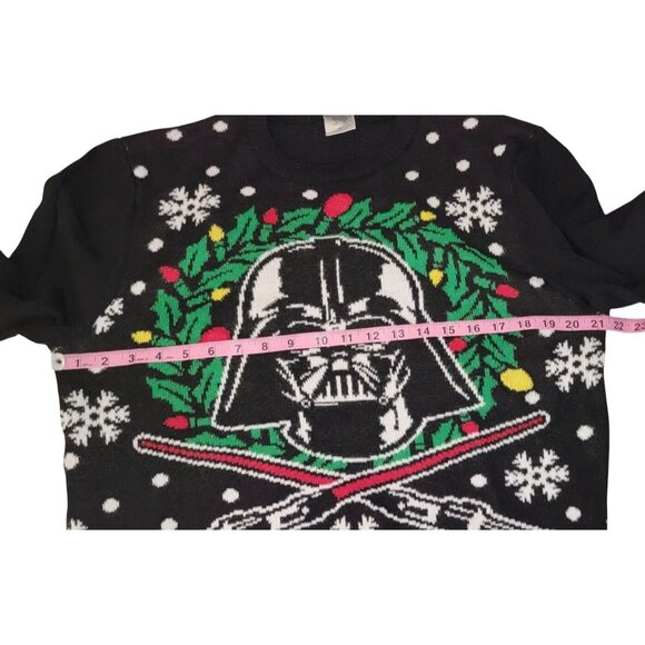 Star Wars Darth Vader Light-Up Ugly Christmas Sweater Men’s Medium Black Holiday - Picture 2 of 7